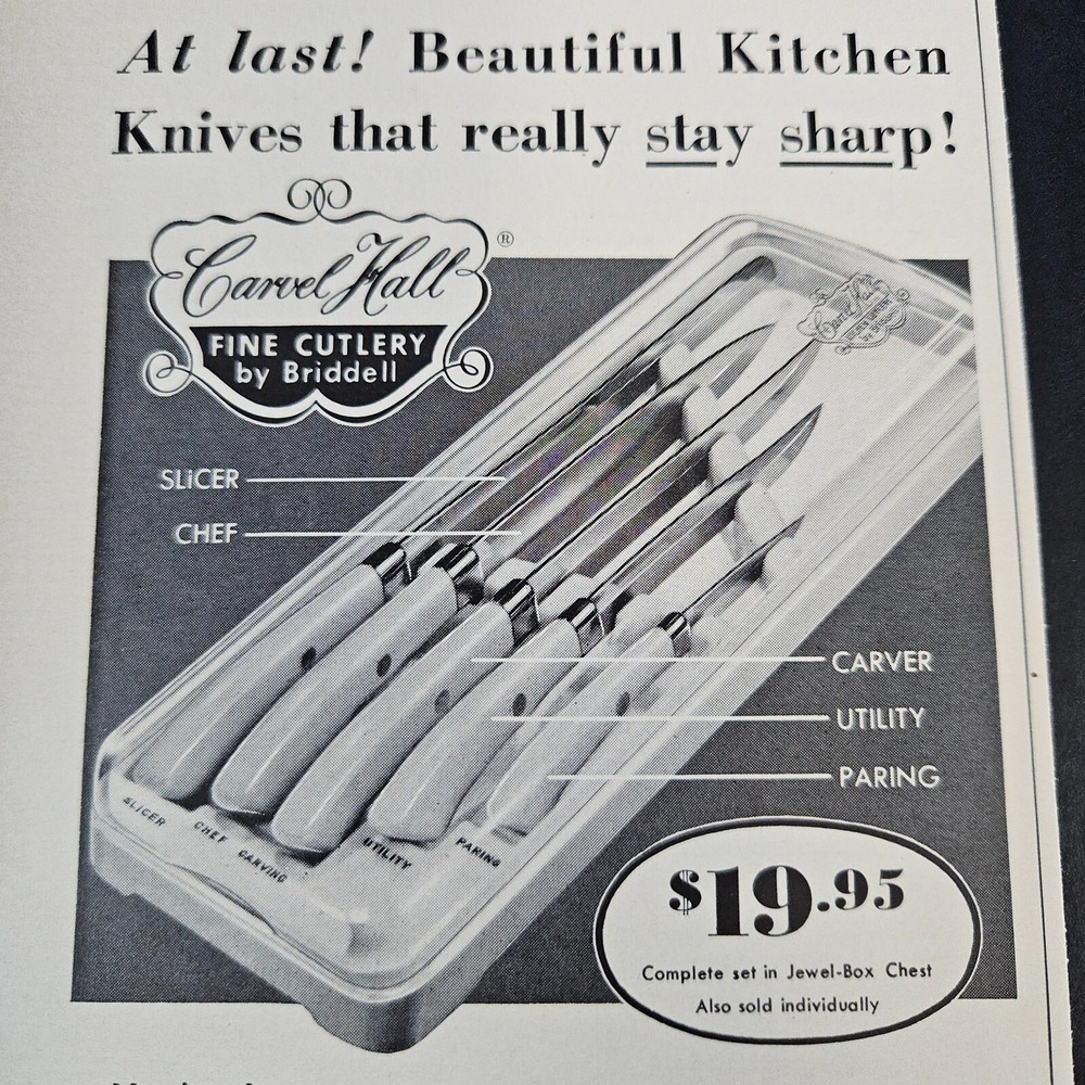 1953 Carvel Hall Fine Cutlery Briddell Vintage Print Ad Emily‎ Post Crisfield MD